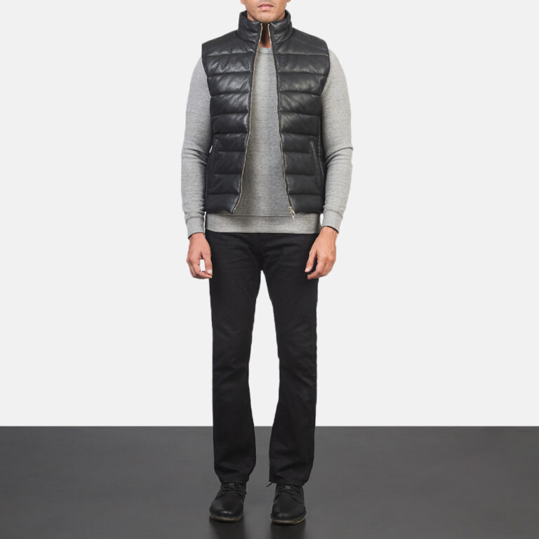 Mens Reeves Black Leather Puffer Vest_3849-2-1618226949824